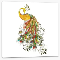 Peacock In Ochre 3 Peacock In Ochre -Art Mural Shop 104100484 stretchedcanvas