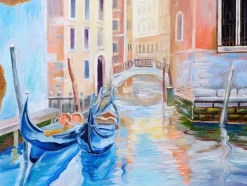 Gondalas On The Venice Canal
