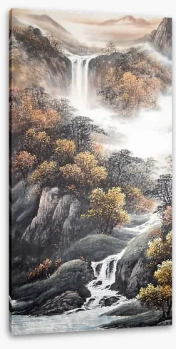 Misty Mountain Fall -Art Mural Shop 235810636 stretchedcanvas