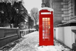 Telephone Box In The Snow, London