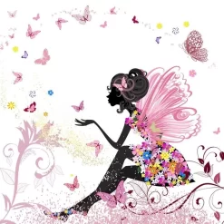 Flower Fairy With Butterflies