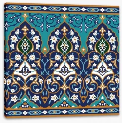 Islamic Flower Border 3 Islamic Flower Border -Art Mural Shop 44788755 stretchedcanvas