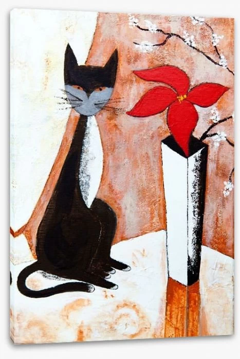 Chat Noire Avec Un Fleur 2 Chat Noire Avec Un Fleur - Image 2