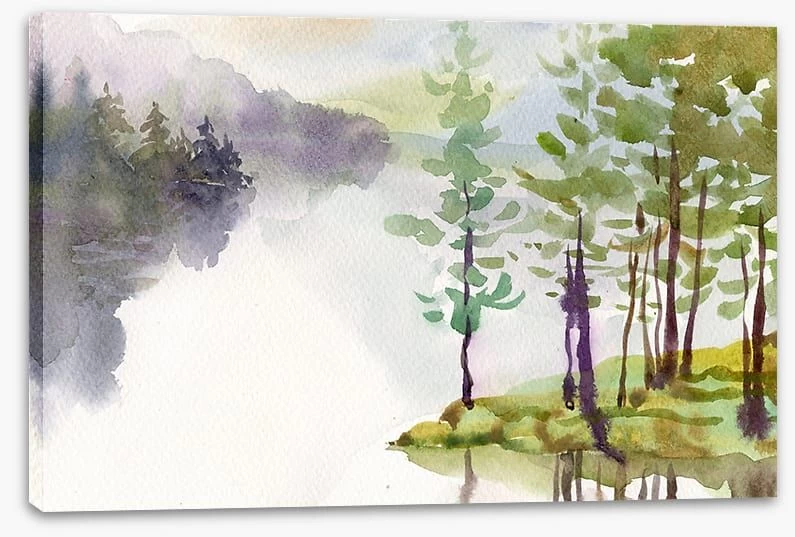Misty River Watercolour 2 Misty River Watercolour - Image 2