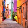 Colourful Street In Burano