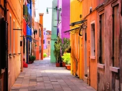 Colourful Street In Burano