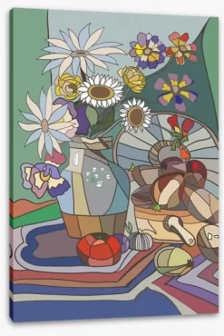 Picnic And Petals -Art Mural Shop 52290342 stretchedcanvas