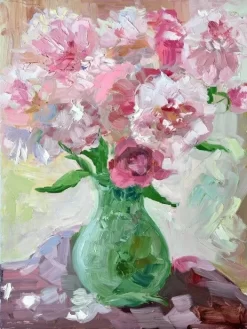 Pink Peonies In A Vase