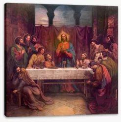 Fresco Of The Last Supper -Art Mural Shop 54772549 StretchedCanvas