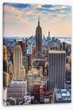 New York City At Dusk -Art Mural Shop 55075201 stretchedcanvas