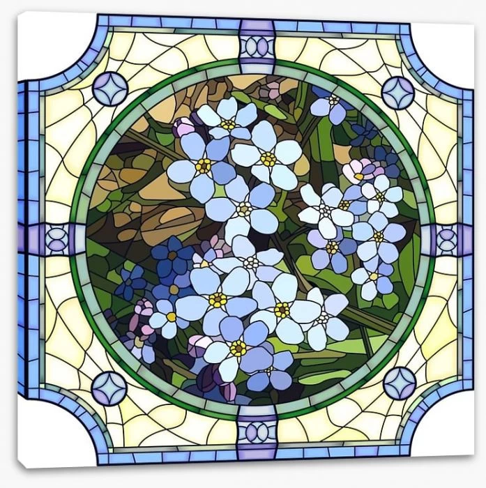 Blue Forget-me-not Art Nouveau 2 Blue Forget-me-not Art Nouveau - Image 2