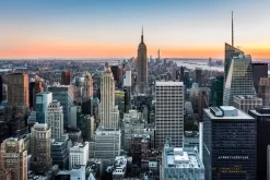 New York Skyline At Sunset