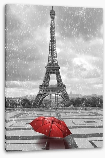Red Umbrella In The Parisian Rain 2 Red Umbrella In The Parisian Rain - Image 2
