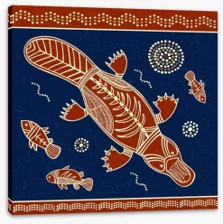 Platypus And Fish -Art Mural Shop 81477212 stretchedcanvas