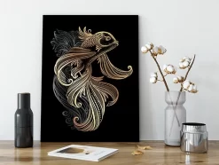 Golden Koi Carp -Art Mural Shop chinese artwork meaning 163374605 2