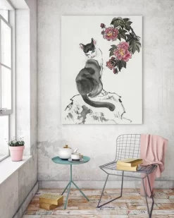 The Hibiscus Cat 5 The Hibiscus Cat -Art Mural Shop chinese artwork technique 226869445