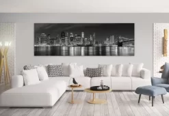 Manhattan Panoramic At Night 5 Manhattan Panoramic At Night -Art Mural Shop dramatic large wall art 94054059