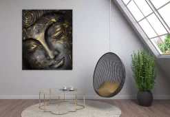 Gilded Buddha -Art Mural Shop meditation room furniture 223362350