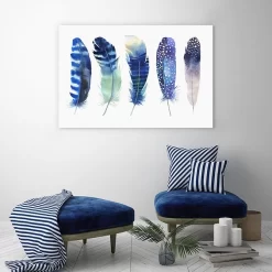 Feather Me Blue -Art Mural Shop pantone colour of the year set 1 105346203
