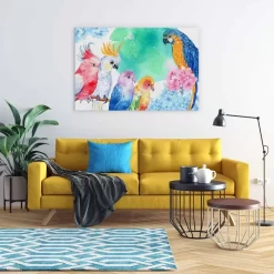 Parrot Party -Art Mural Shop wall art prints 126636164 lifestyle min 2
