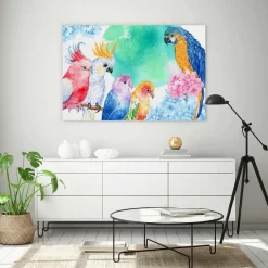 Parrot Party -Art Mural Shop wall art prints 126636164 lifestyle min