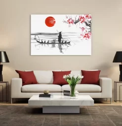 Blood Moon And Fishing Boat -Art Mural Shop wall art prints 156203995 lifestyle min 2