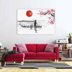 Blood Moon And Fishing Boat -Art Mural Shop wall art prints 156203995 lifestyle min