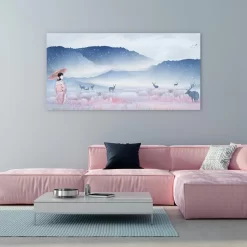 Pink Dawn In The Valley 9 Pink Dawn In The Valley -Art Mural Shop wall art prints 225846838 lifestyle min 3