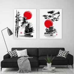 Rising Sun Sails -Art Mural Shop wall art prints 323378514 and 319596833 lifestyle min 2