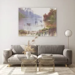 Moored In The Mist -Art Mural Shop wall art prints 385519753 lifestyle min