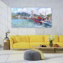 Yachts In The Harbour -Art Mural Shop wall art prints 408067661 lifestyle min 2