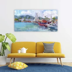 Yachts In The Harbour -Art Mural Shop wall art prints 408067661 lifestyle min