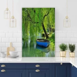 Boat Under The Willow -Art Mural Shop wall art prints 52469829 lifestyle min